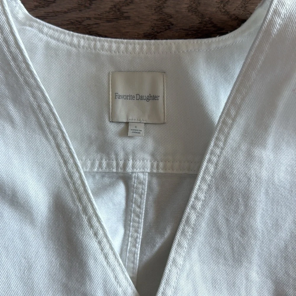 FAVORITE DAUGHTER The Poppy White Denim Western Vest